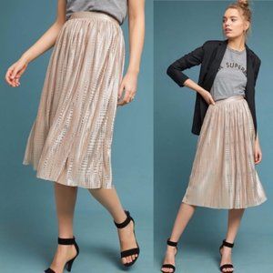 Sabina Musayev Cassia Pleated Gold Skirt